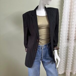 Vintage Slatl & Dean Pinstripe Blazer – Men’s Medium, Women’s Oversized Fit  Des